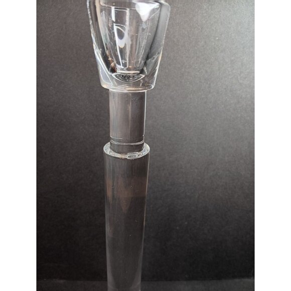 Calvin Klein Single Tall Glass Candlestick Taper Candle Holder MCM, 12", Marked - Picture 2 of 3
